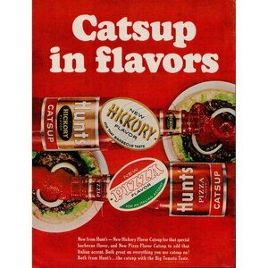 1965 Hunt's Flavored Catsup Vintage Print Ad (L19)